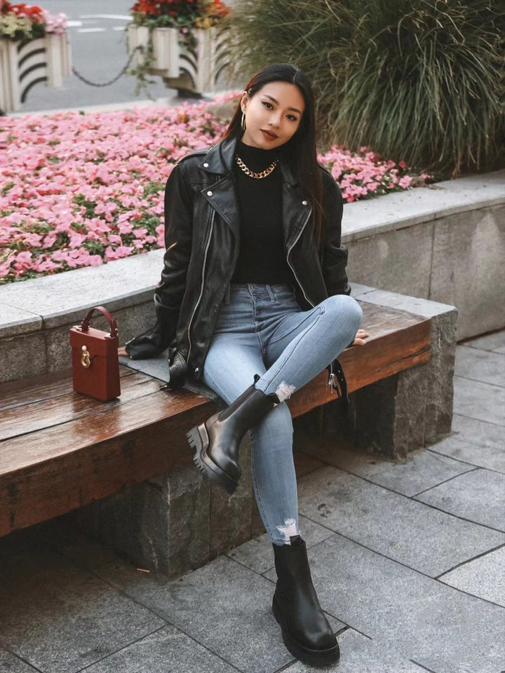 LOOSE LEATHER JACKET