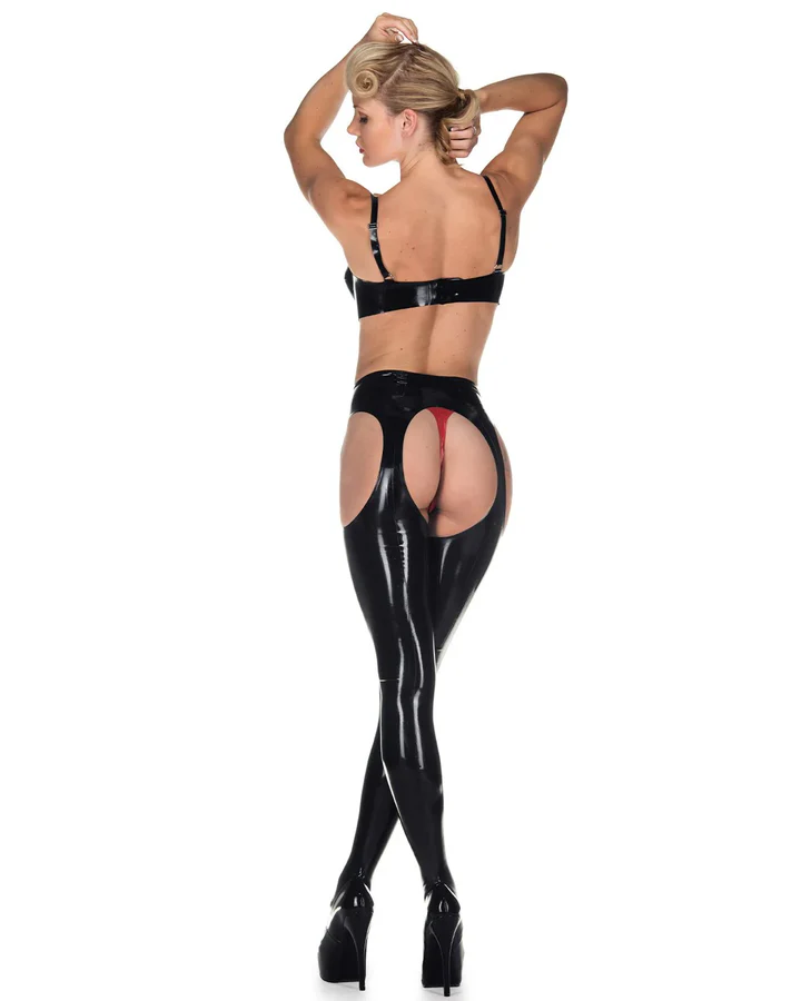 GOTTHI™ HIGH-WAISTED LATEX LEGGINGS